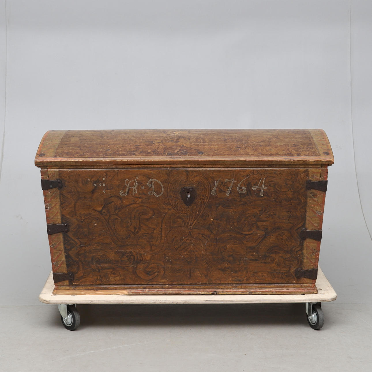 COFFIN, wood, 18th century.