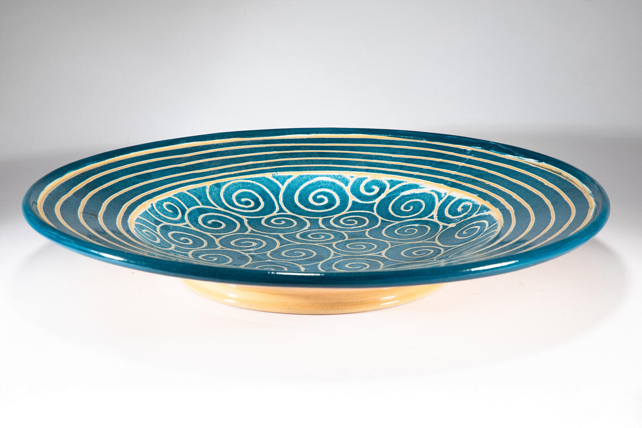 MUTSUO HIRANO. big bowl. blue (75-69).