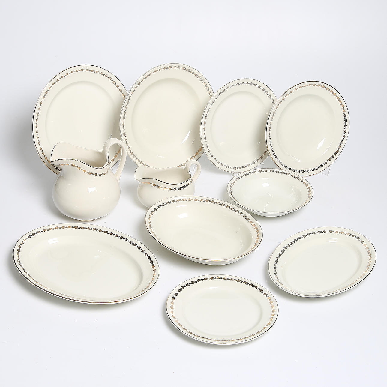 MATSERVIS, 76 delar, porslin, "Drott", Eugen Trost, Gefle Upsala Ekeby, 1900-tal.