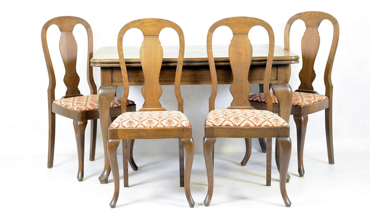 MATSALSMÖBEL, 5 delar, bondrokoko.