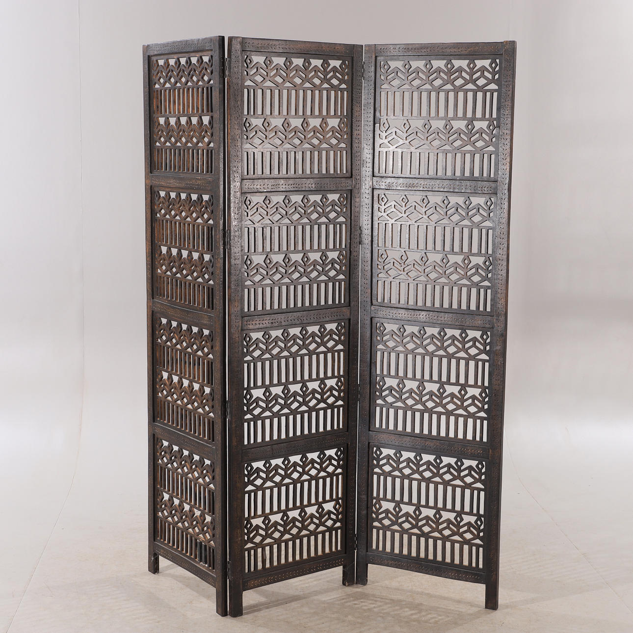 FOLDING SCREEN, stained wood, 2000s.