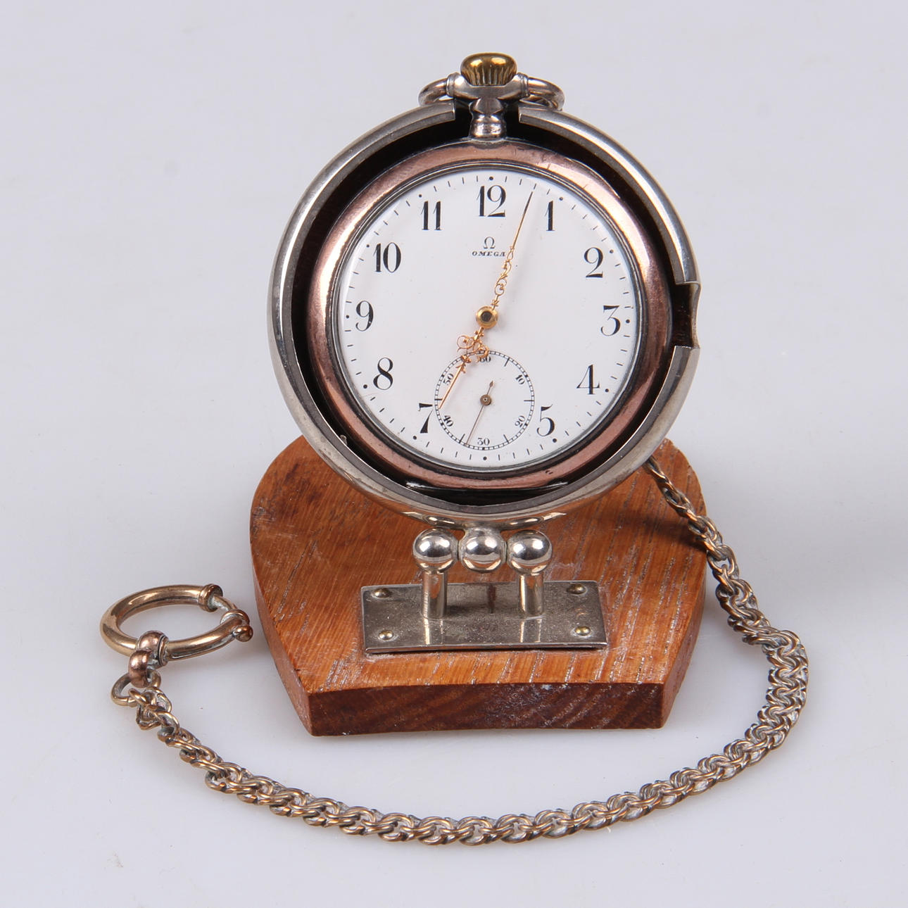 FICKUR, silver, med bordshållare, Omega, 1900-tal.