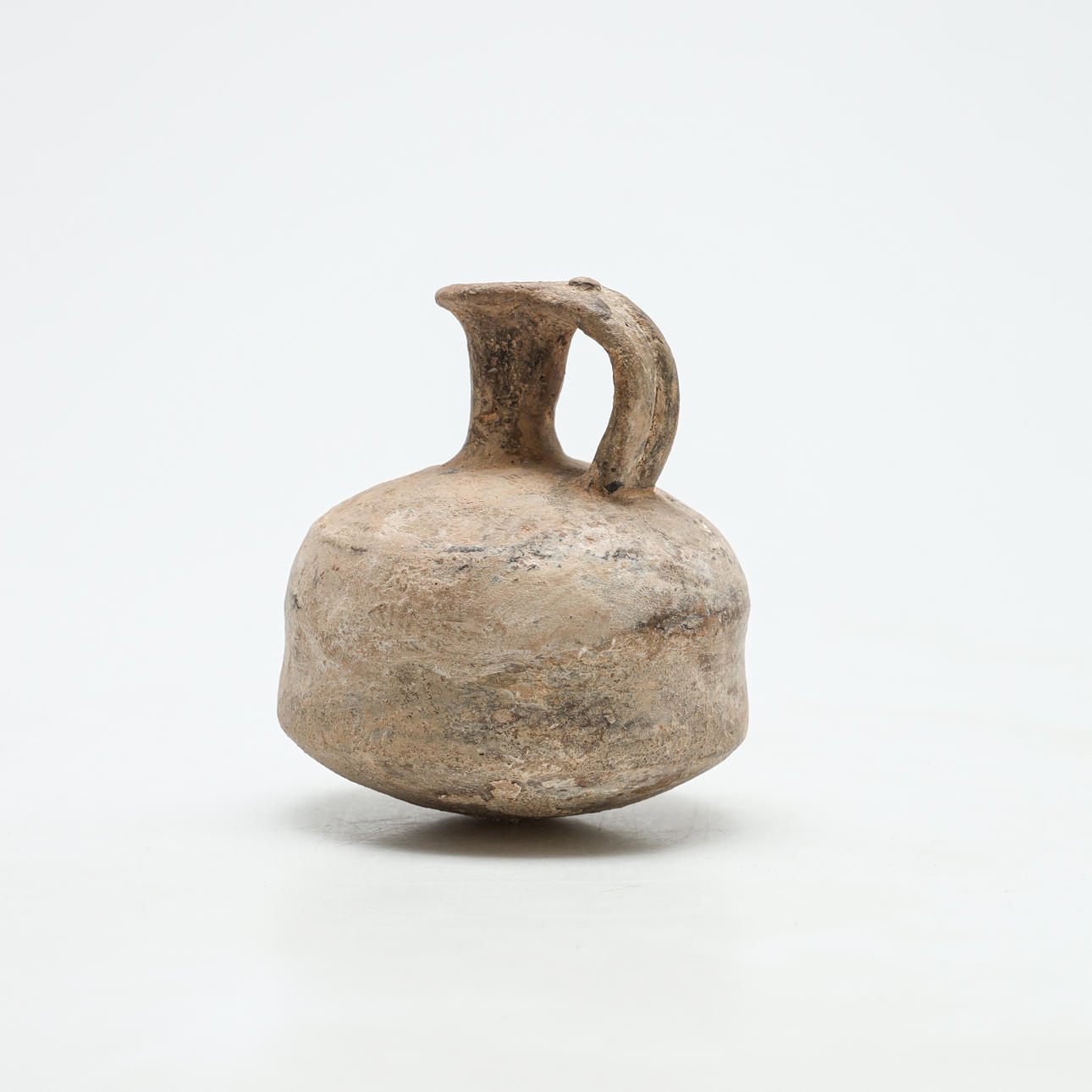Ceramic vase with handle, antique amphora.