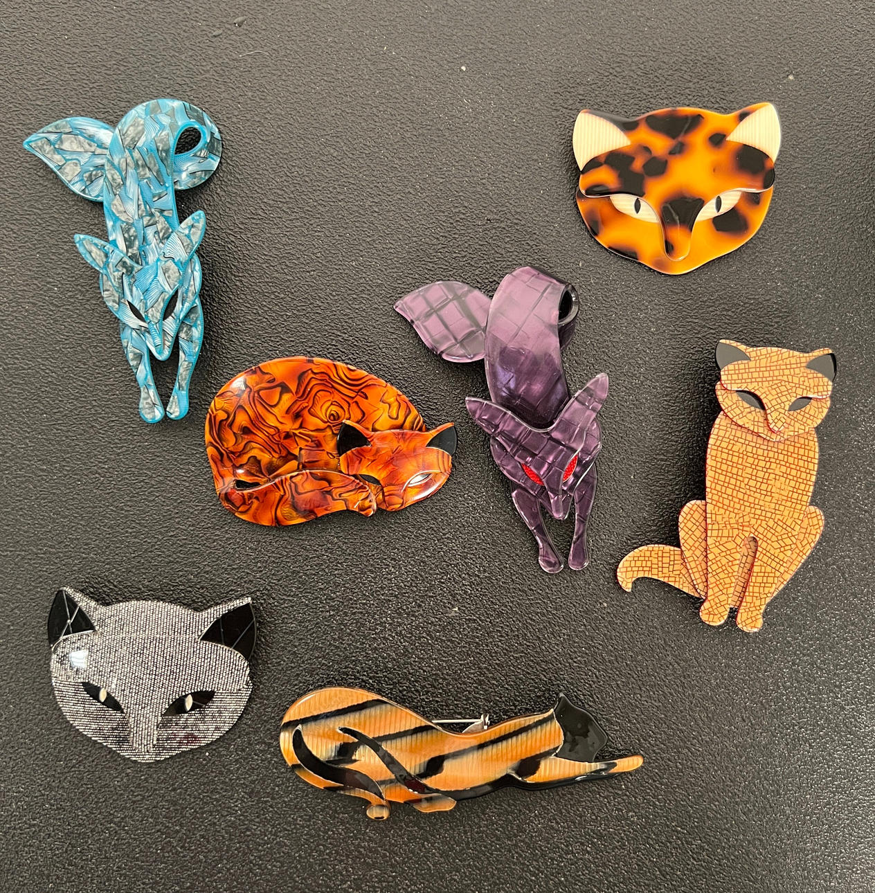 Lea Stein, Set Broschen, Resin, Animals.