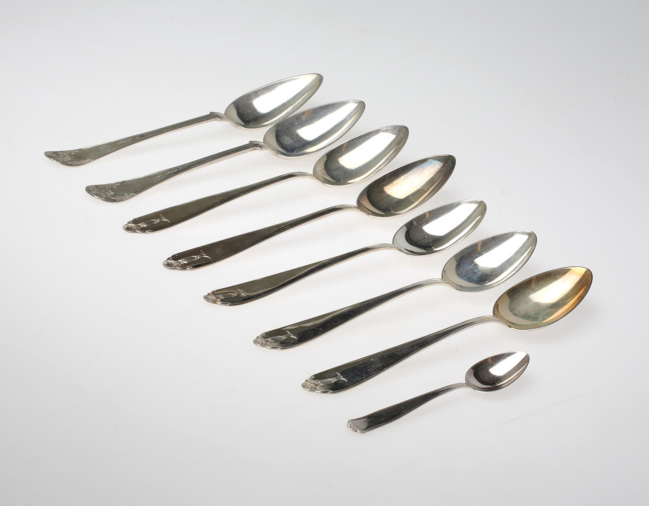 MATSKEDAR, silver 7 st samt kaffesked.