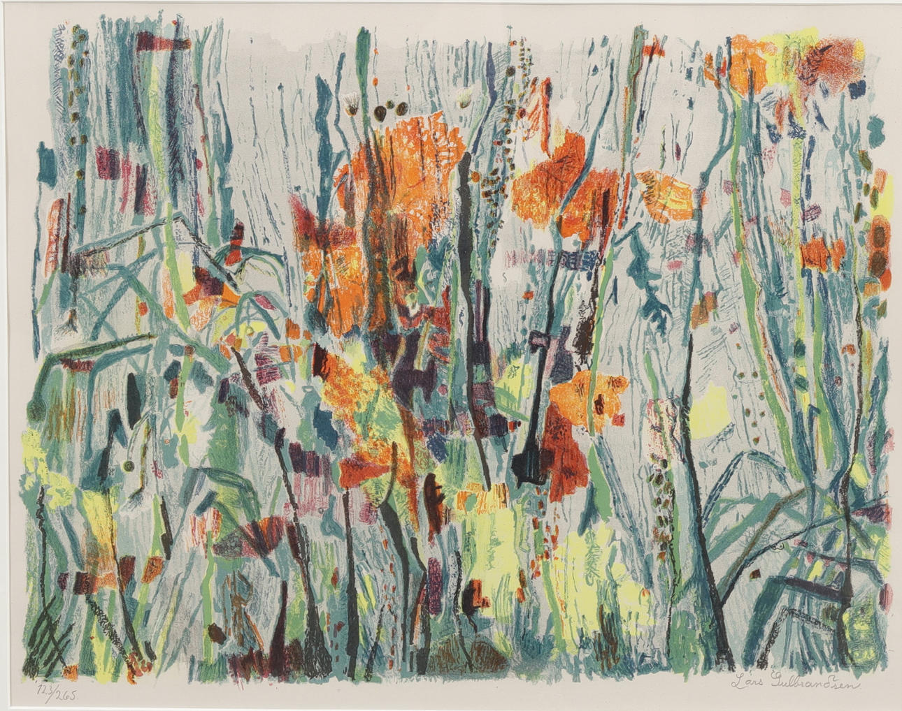 LARS GULBRANDSEN. Lithograph, composition, signed.