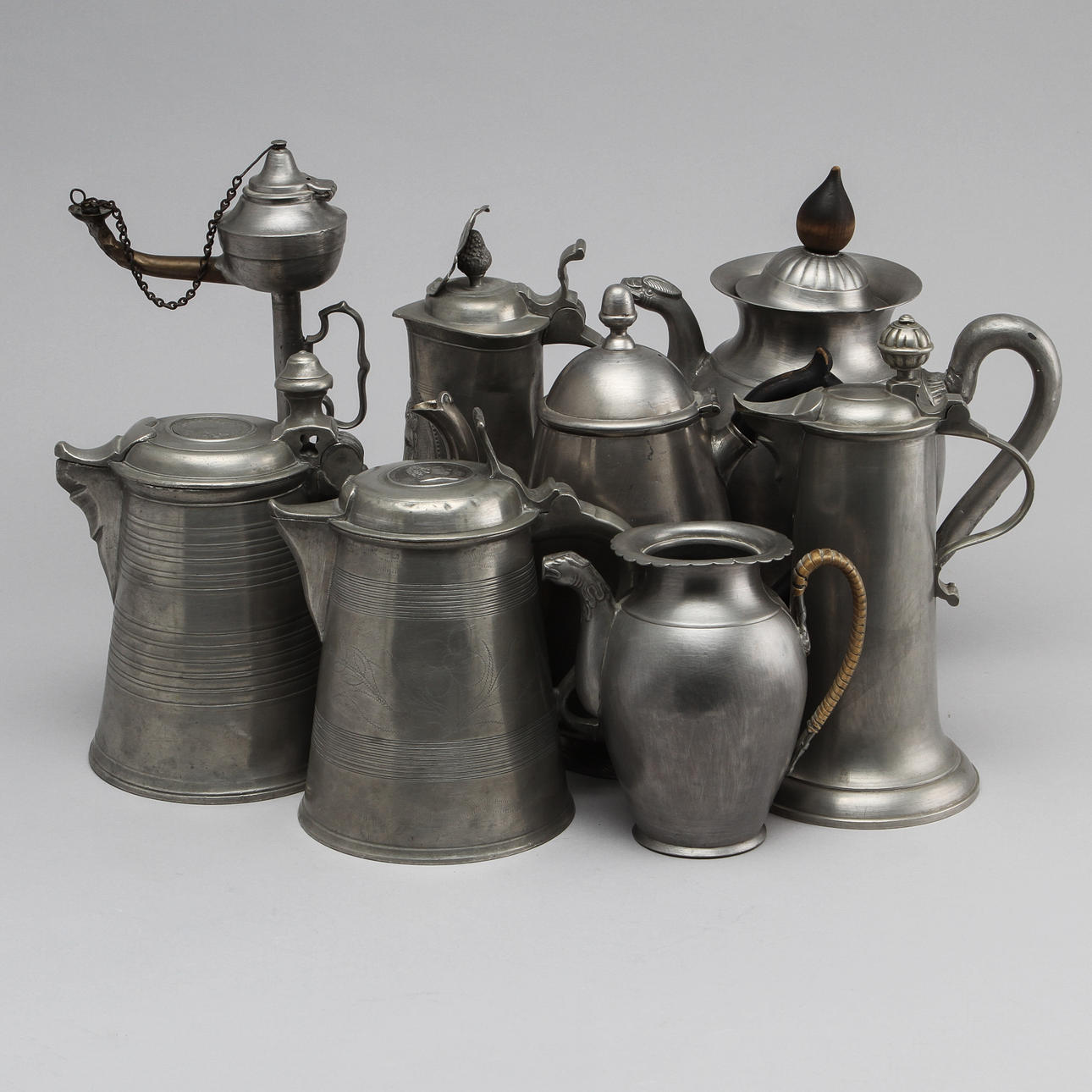 TENNFÖREMÅL, 8 st, 1800-tal.