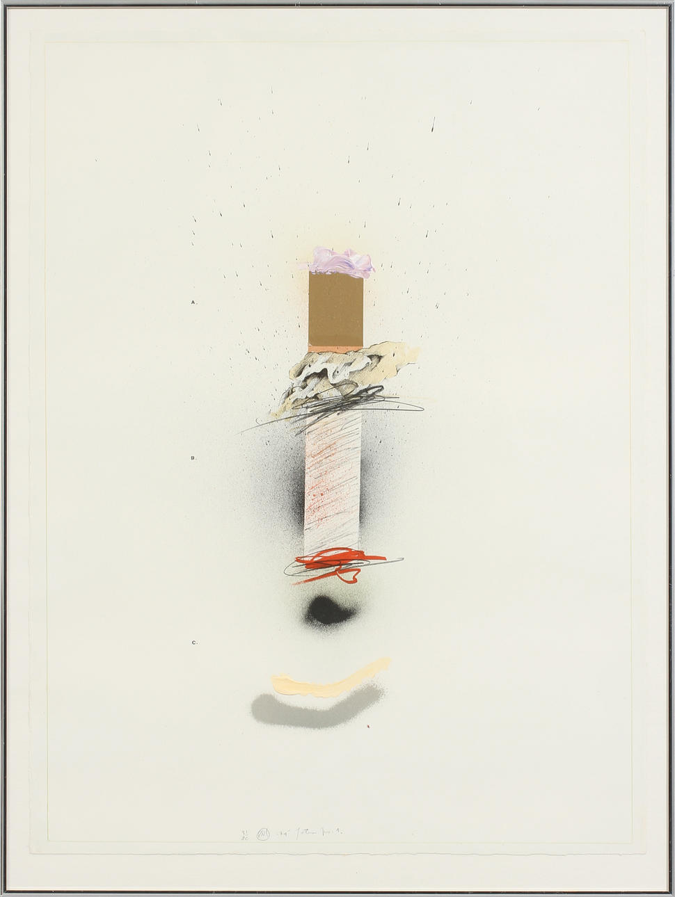 NICHOLAS HONDROGEN. Komposition, mixed media, sign o numr 31/80.