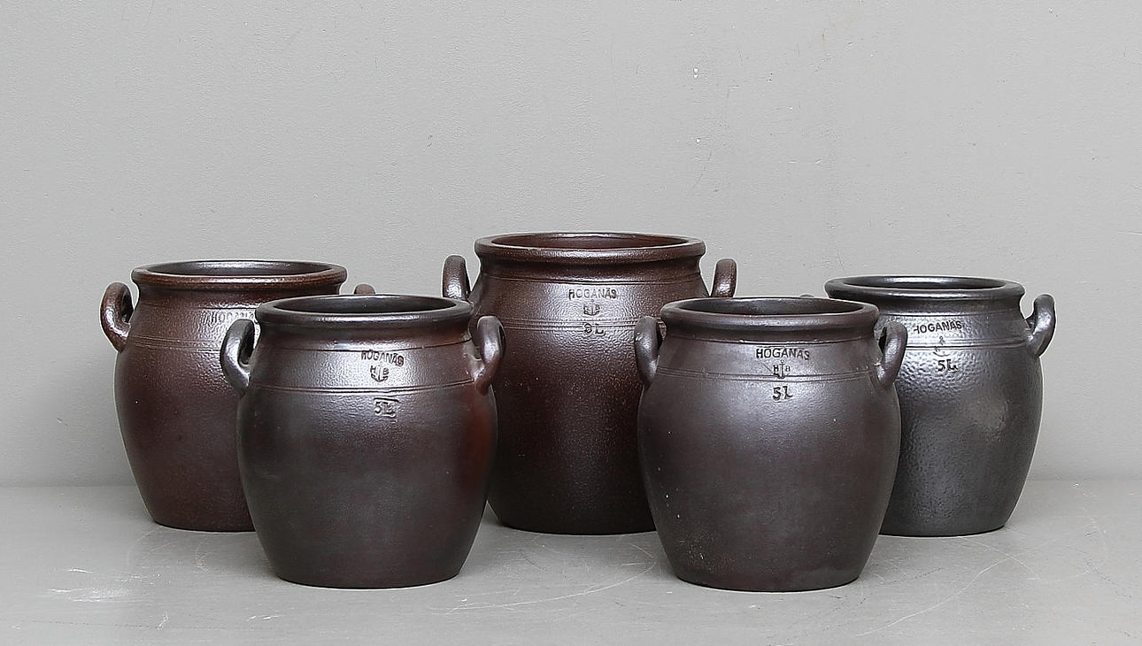 KRUKOR, 5 st, keramik, Höganäs.