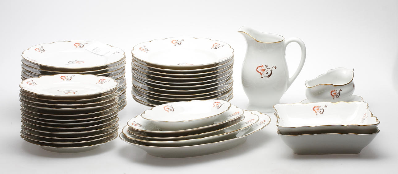 MATSERVIS, 45 delar, porslin, "Birgitta", Hackefors.