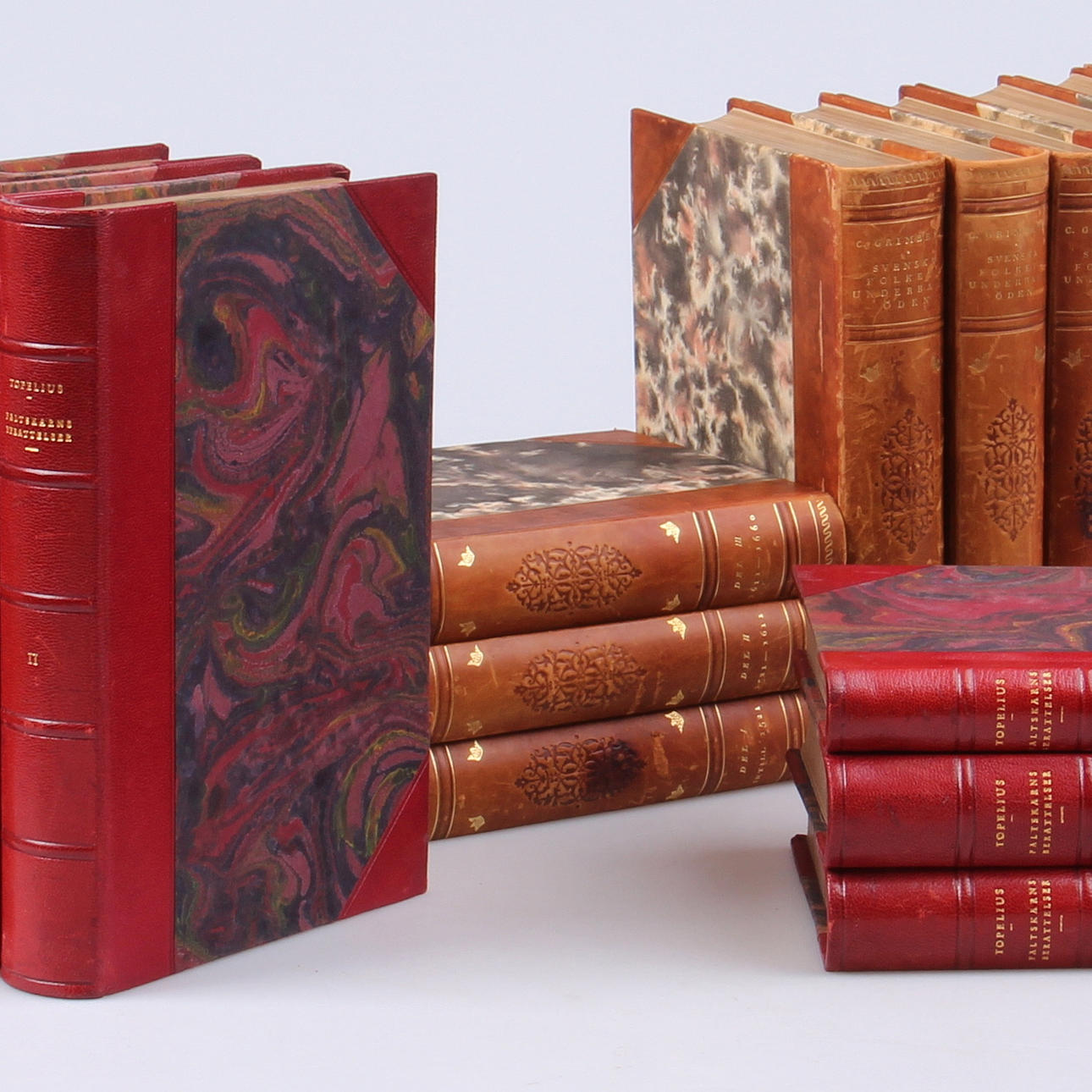 BÖCKER, 15 st. Carl Grimberg samt Zacharias Topelius, 1900-talets första hälft.