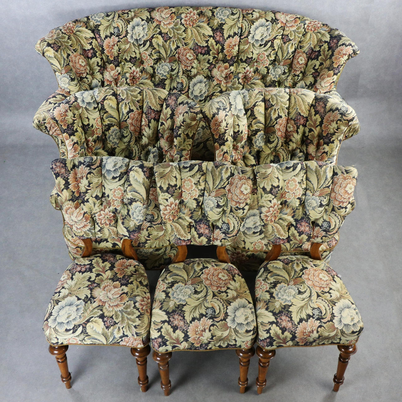 MUEBLES DE SALON, 6 piezas, estilo rococó.