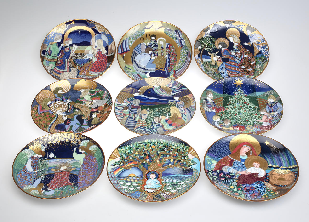 TALLRIKAR, 9 st, Julpoesi, Rörstrand, Jacqueline Lynd.