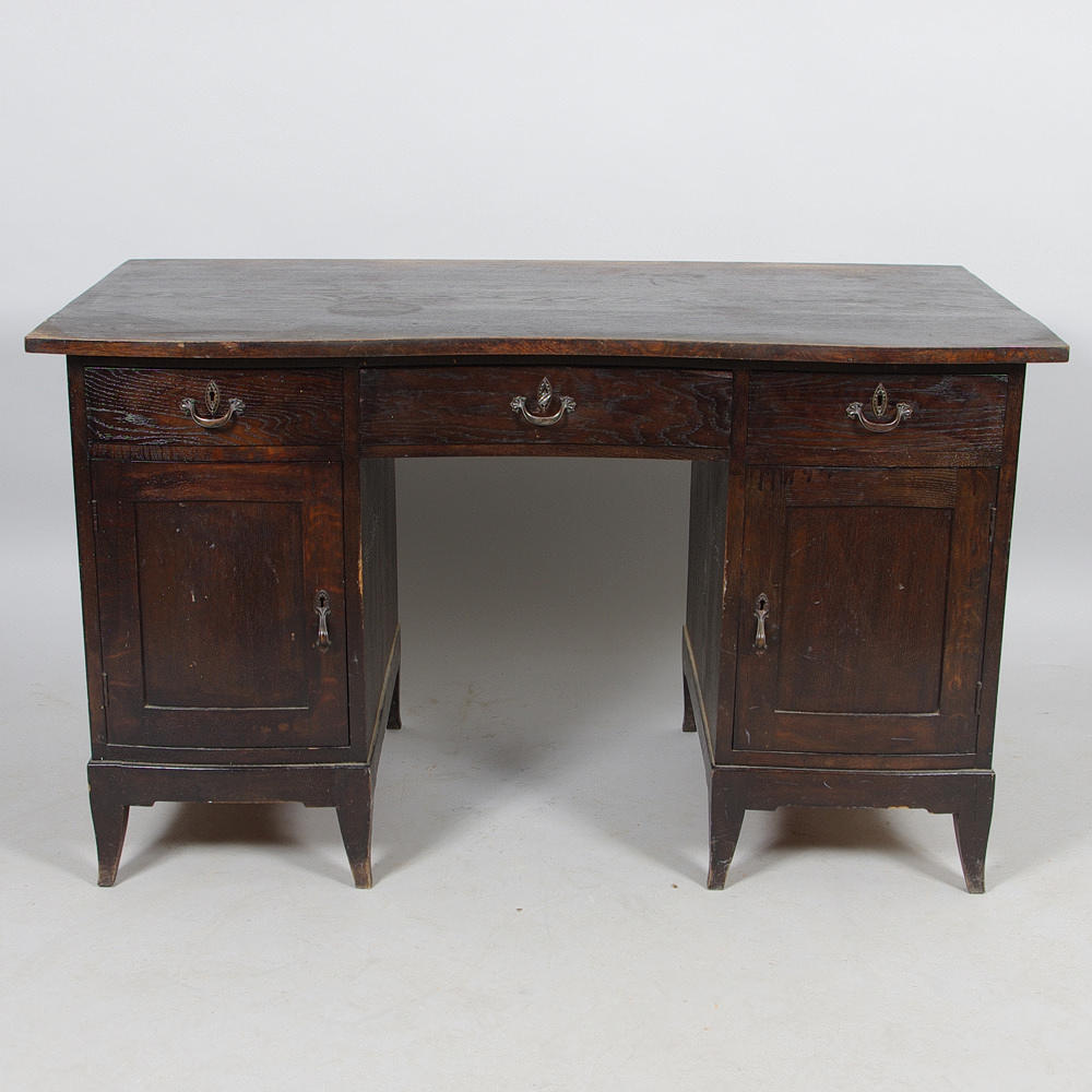 SKRIVBORD, svart ek, tidigt 1900-tal.