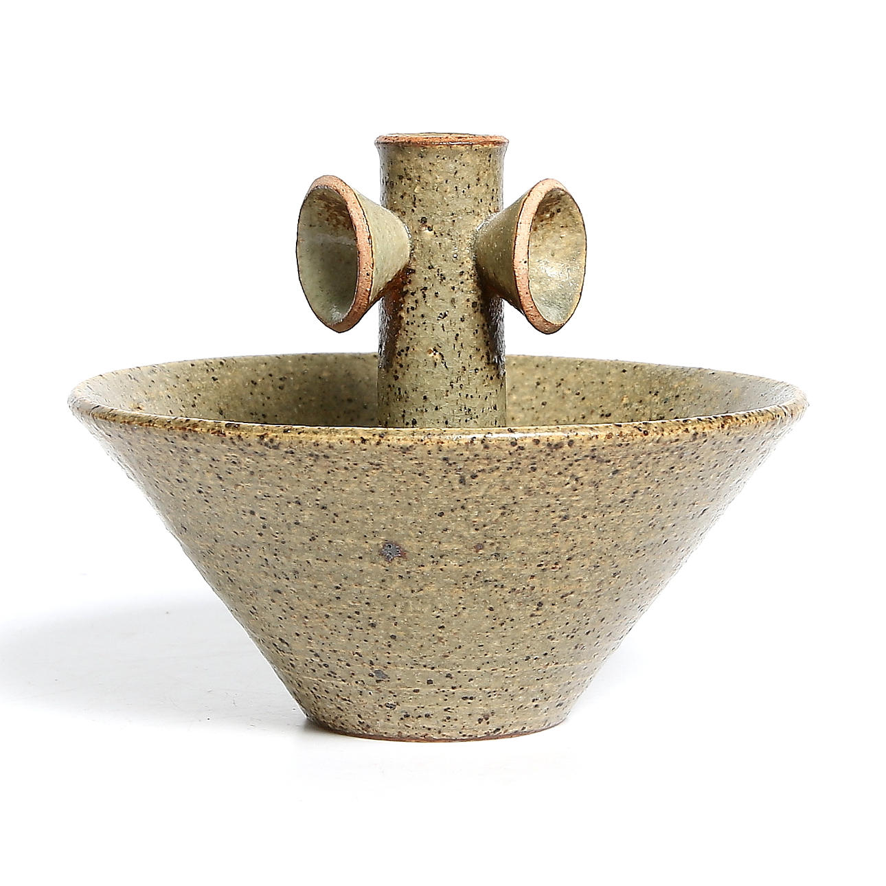 SKÅL / SKULPTUR, stengods, unik, Lisa Larson, Gustavsberg, Signerad med Studiohanden. 1900-talets andra hälft.