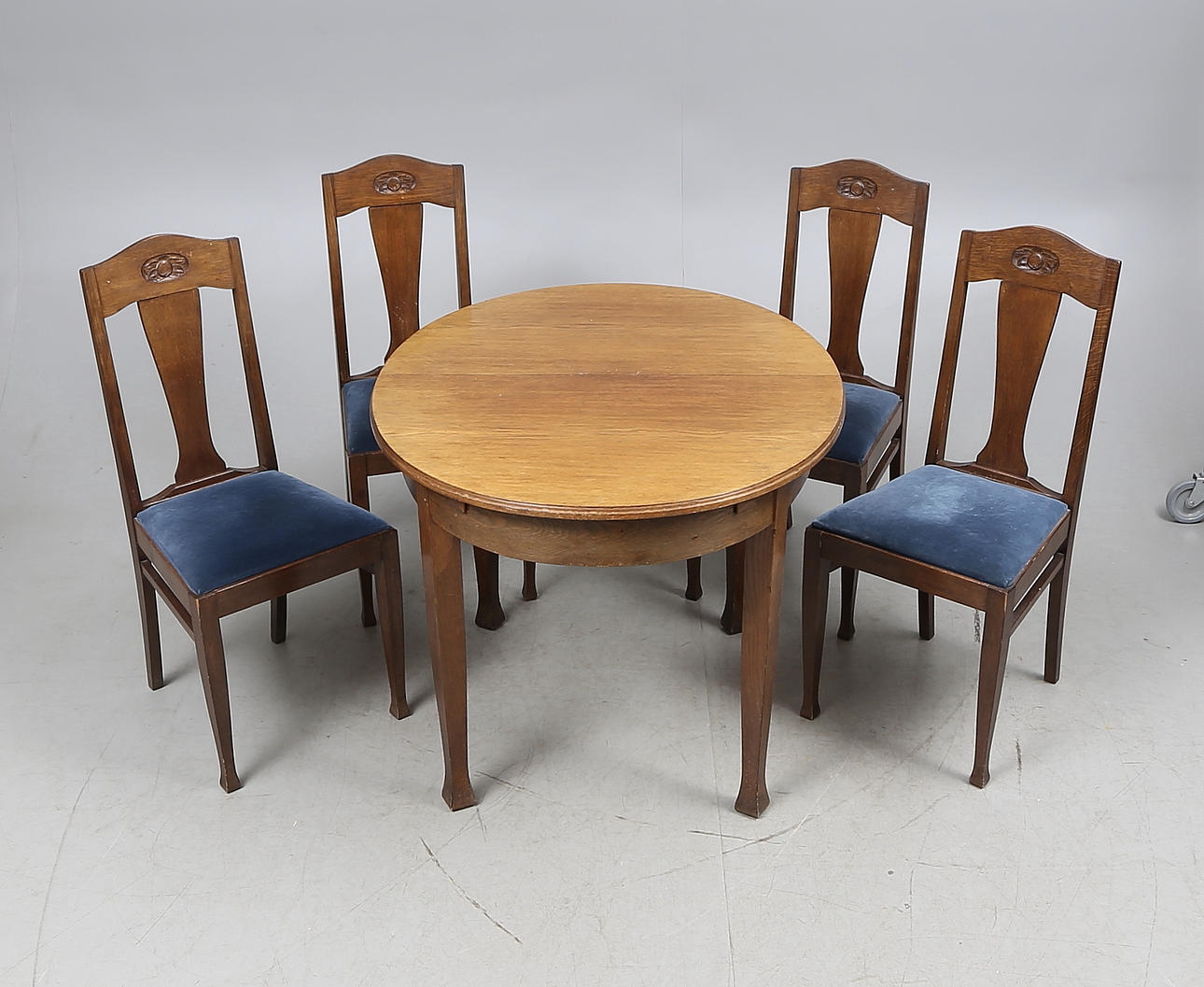 MATSALSMÖBEL, 5 delar, jugend, Vingåkers möbelfabrik, tidigt 1900-tal.