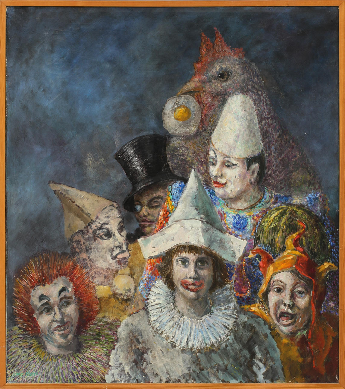 JEPPE EISNER. Figurkomposition, blandteknik på duk, sign.