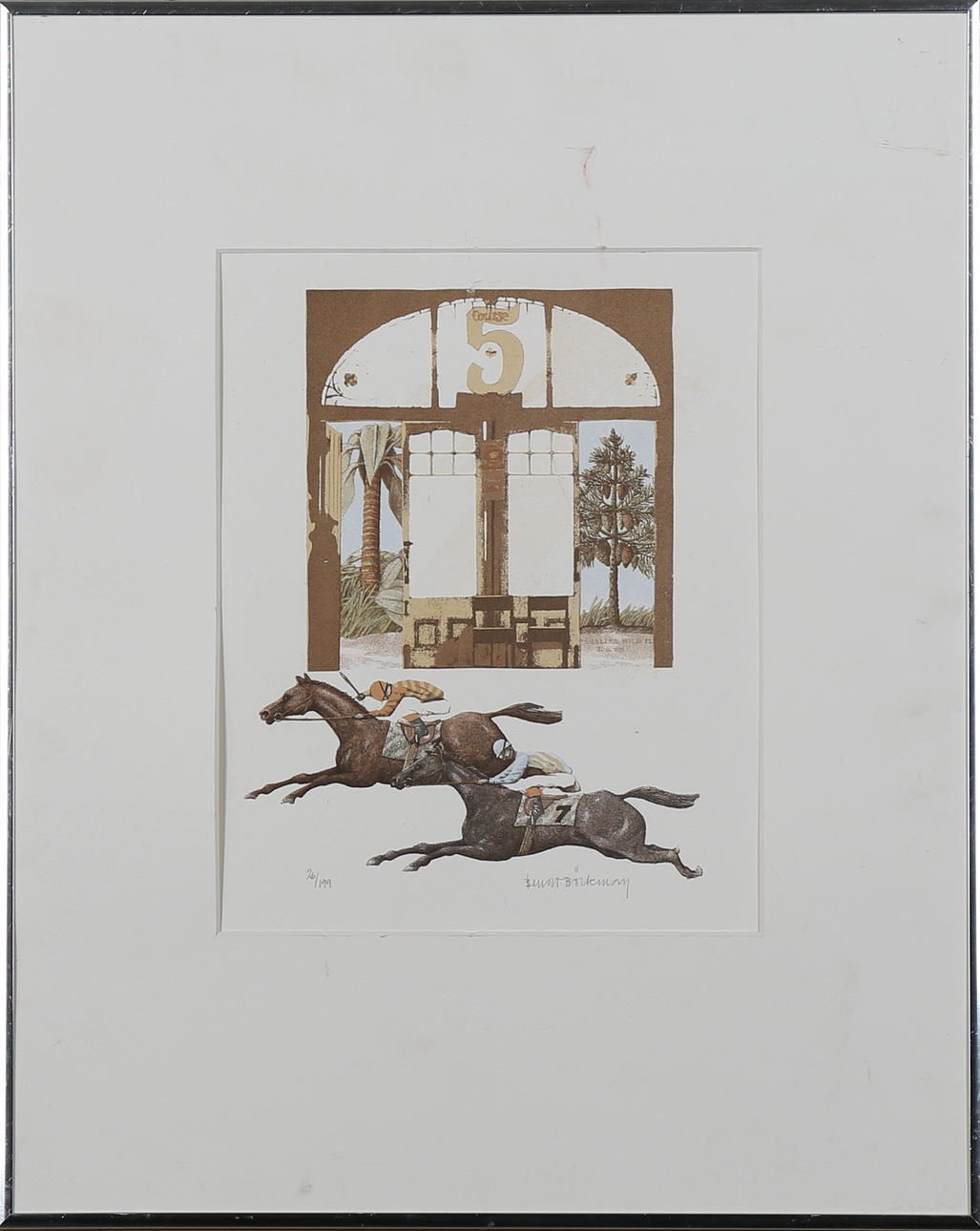 BENGT BÖCKMAN. Färglitografi, Jockey, signerad samt numrerad 26/199.