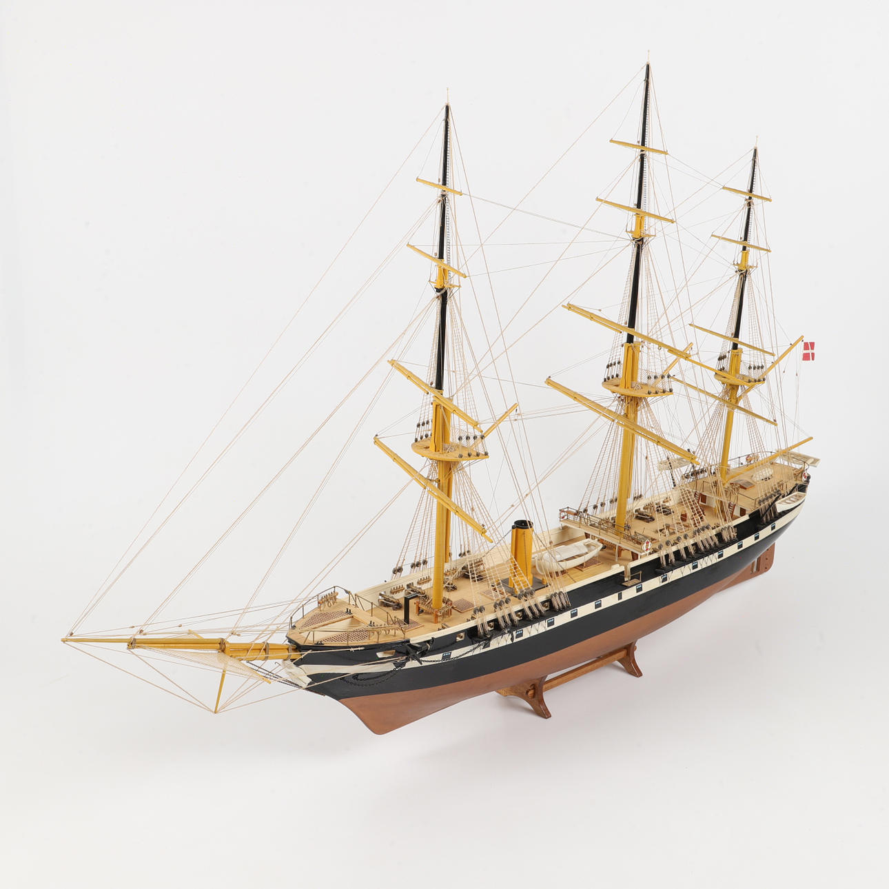 MODEL SHIP, screw frigate "Jylland", wood, 1900s.