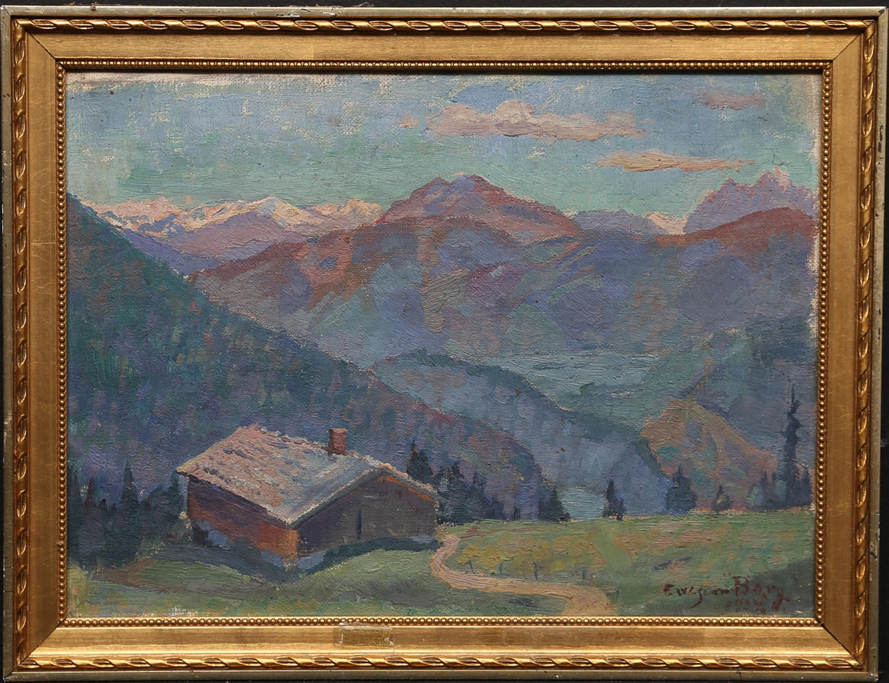 OIDENTIFIERAD KONSTNÄR. Oil on canvas, indistinctly signed possibly Eugen Berg (Borg), dated 1924.