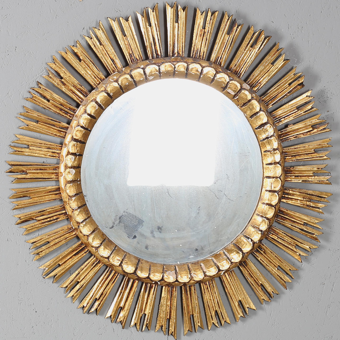 ESPEJO SOL, madera bronceada, probablemente años 60-70.