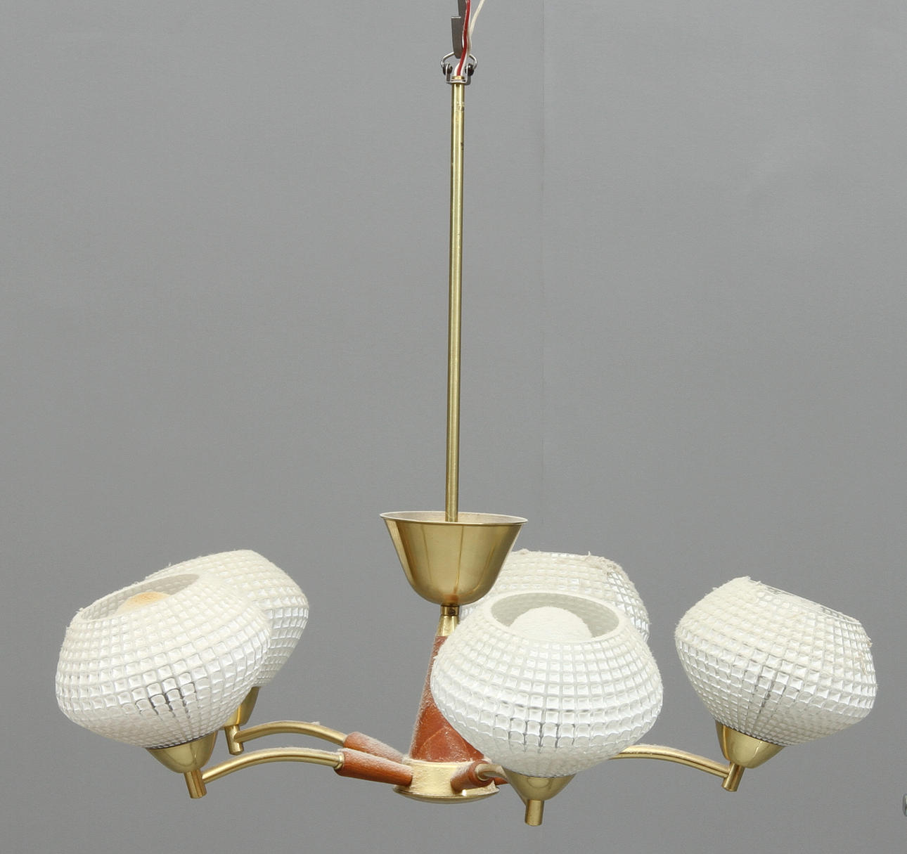 TAKLAMPA, med 5 ljuspunkter, 1950/60-tal.