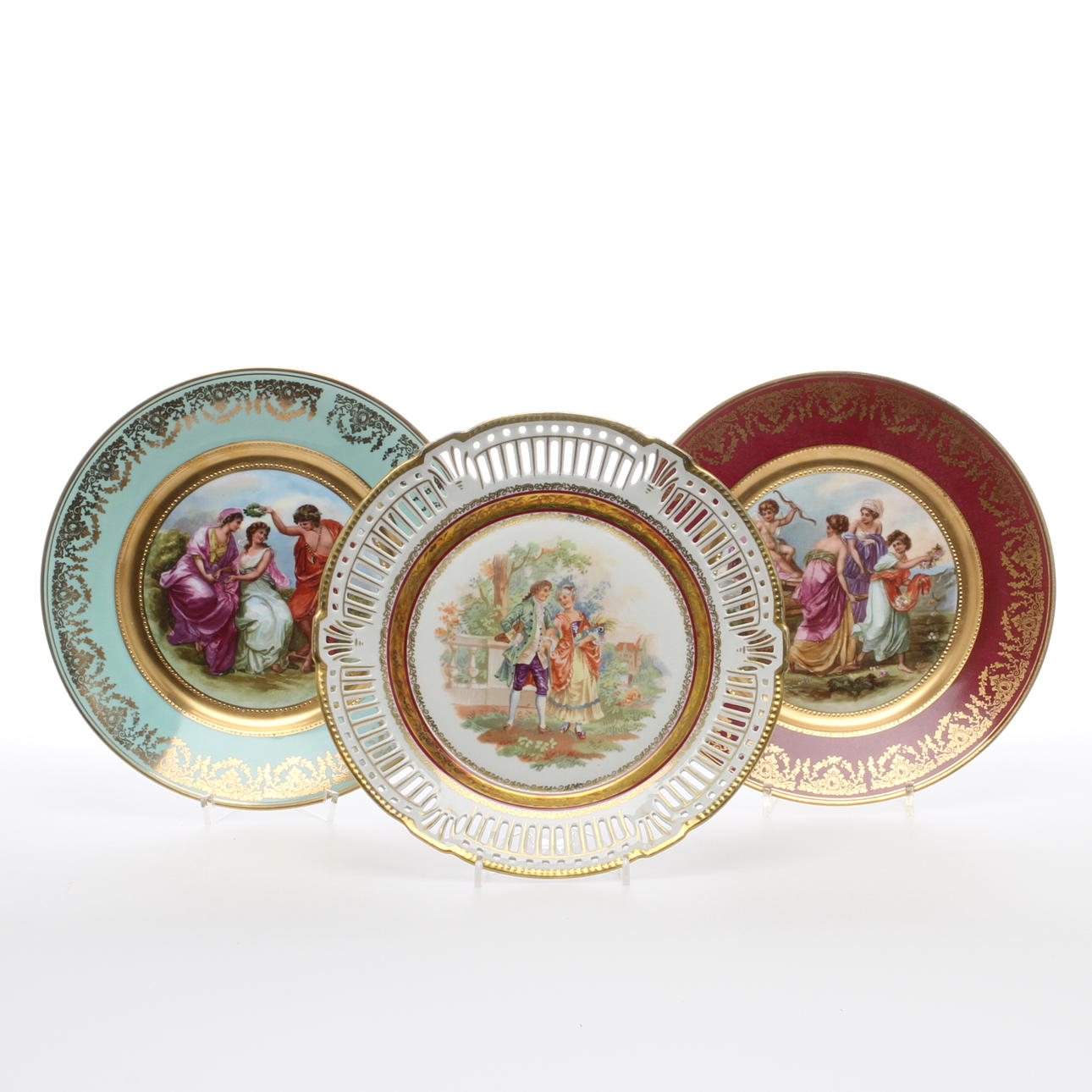 DEKORATIONSTALLRIKAR, 3 st, porslin, 1900-tal.