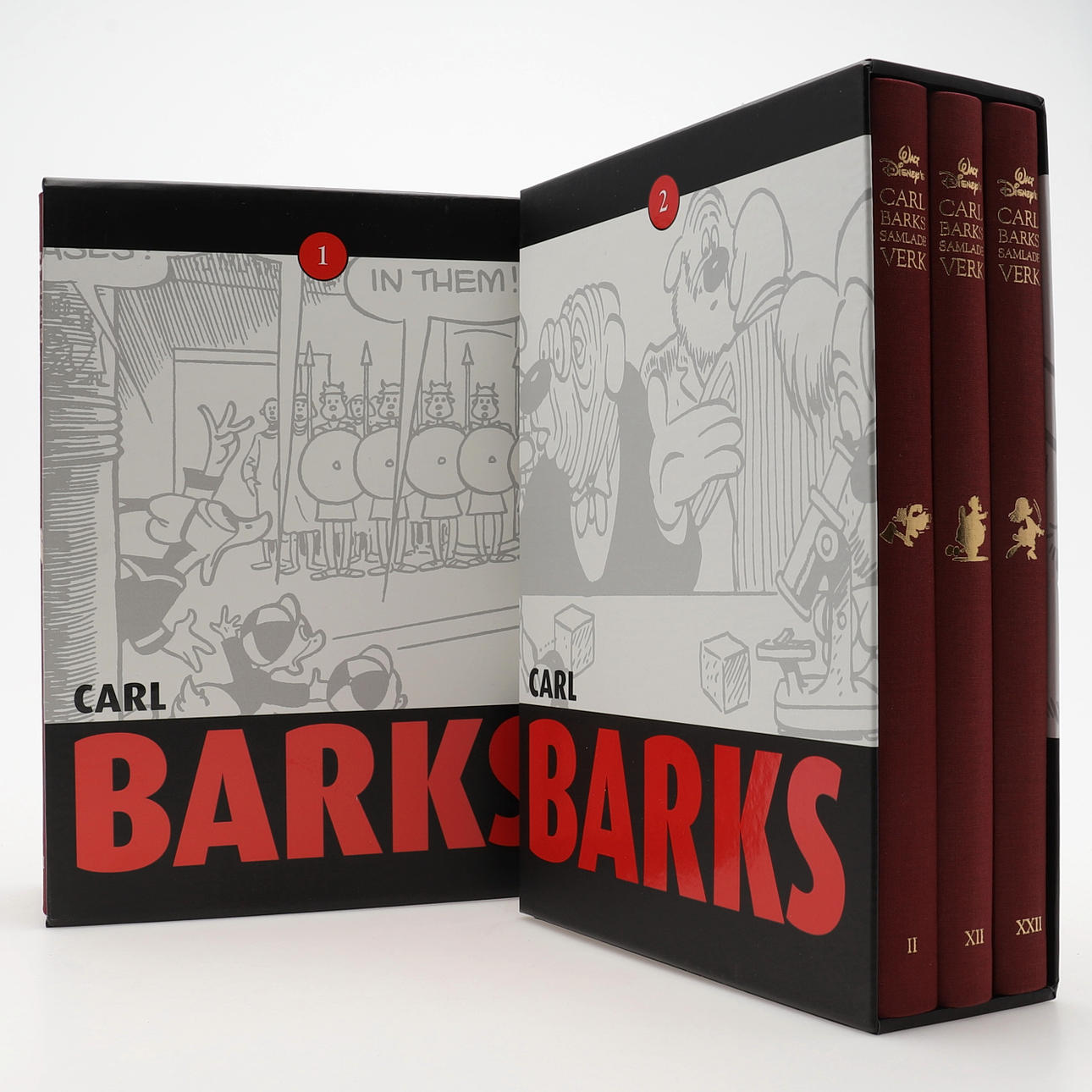 CARL BARKS SAMLEDE VÆRKER I 30 BIND + GRAFIK MAPPE OG EJERBEVIS.