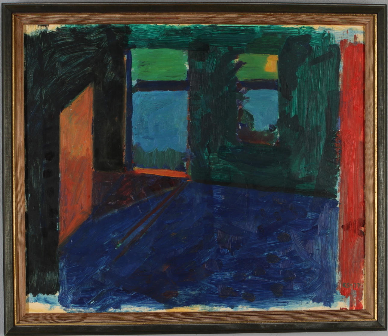 KJELL STRANDQVIST. Komposition, akryl på pannå, monogramsignerad samt daterad -77.