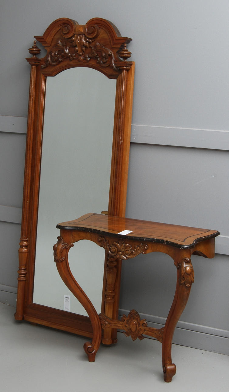 SPEGEL, med konsolbord, nyrokoko, 1800-tal.