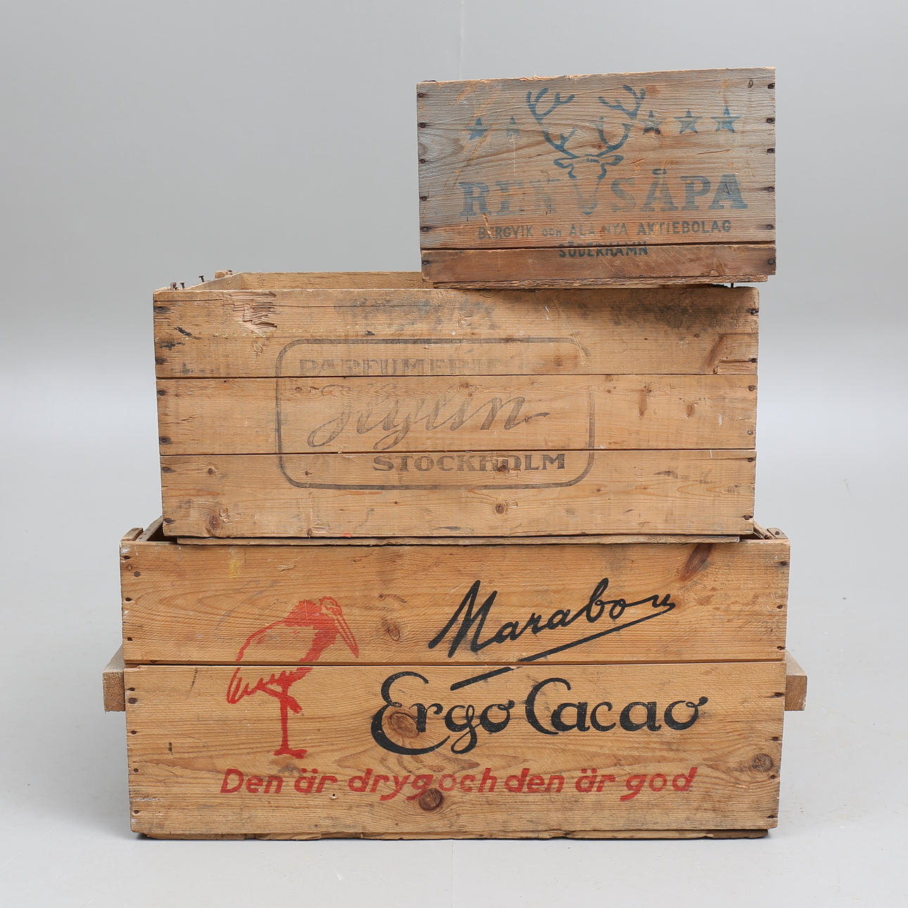 TRÄLÅDOR, 3 st, 1900-tal.