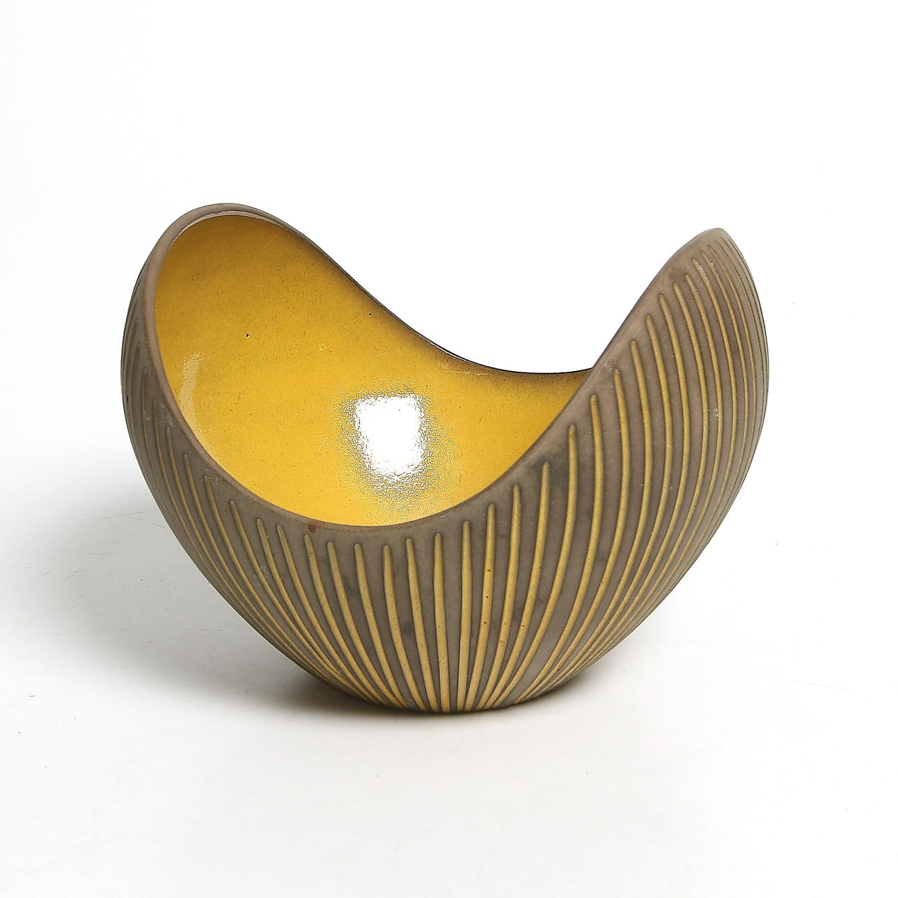 SKÅL, stengods, "Kokos", Hjördis Oldfors, Upsala Ekeby. 1950-tal.