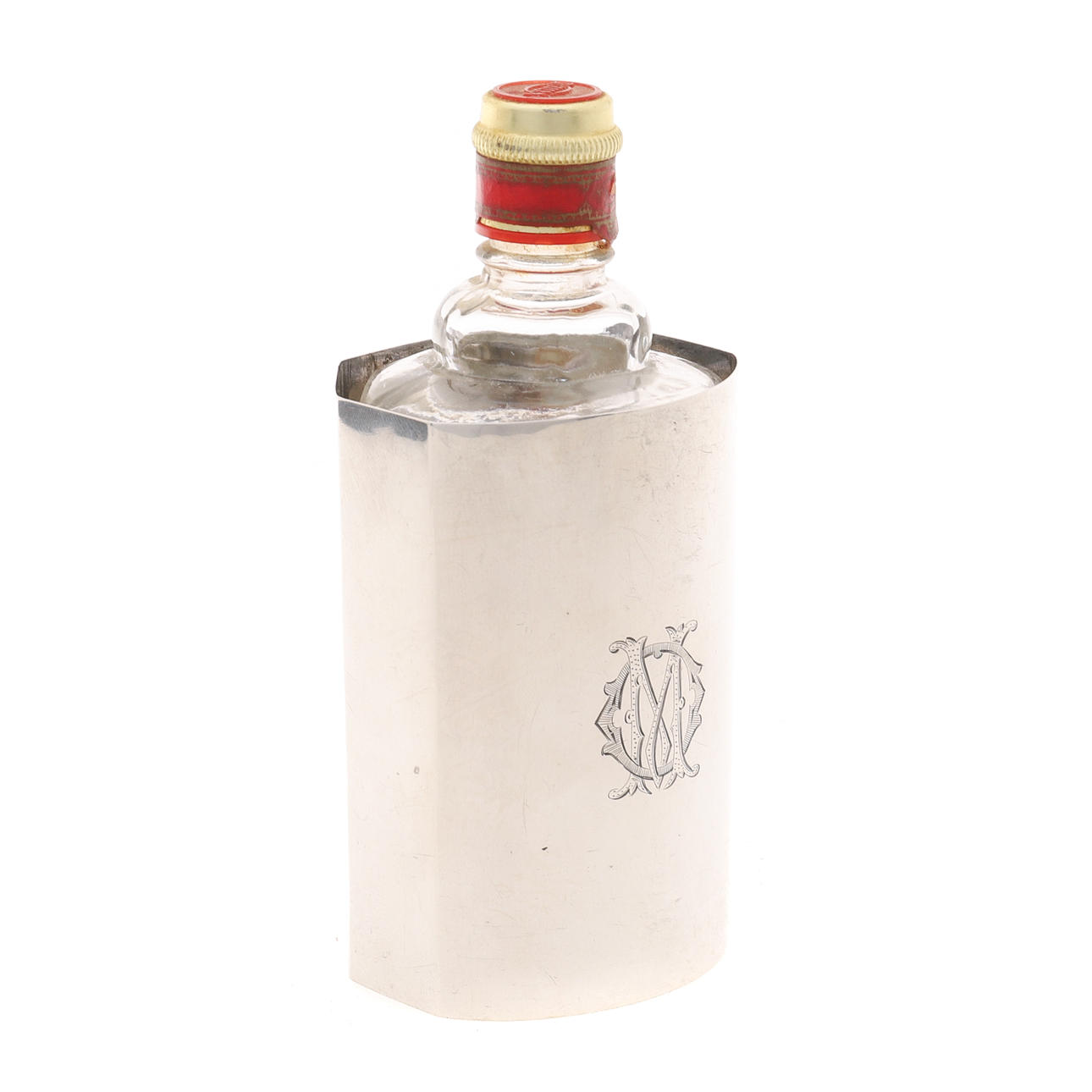 A GEORGE V SILVER EAU DE COLOGNE FUNDA BOTELLA.