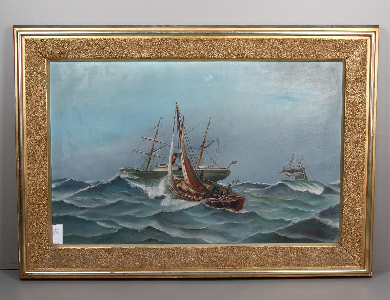 MARINMÅLNINGAR, 2 st, b.la JEAN HOAGEN, olja på duk, signerade.