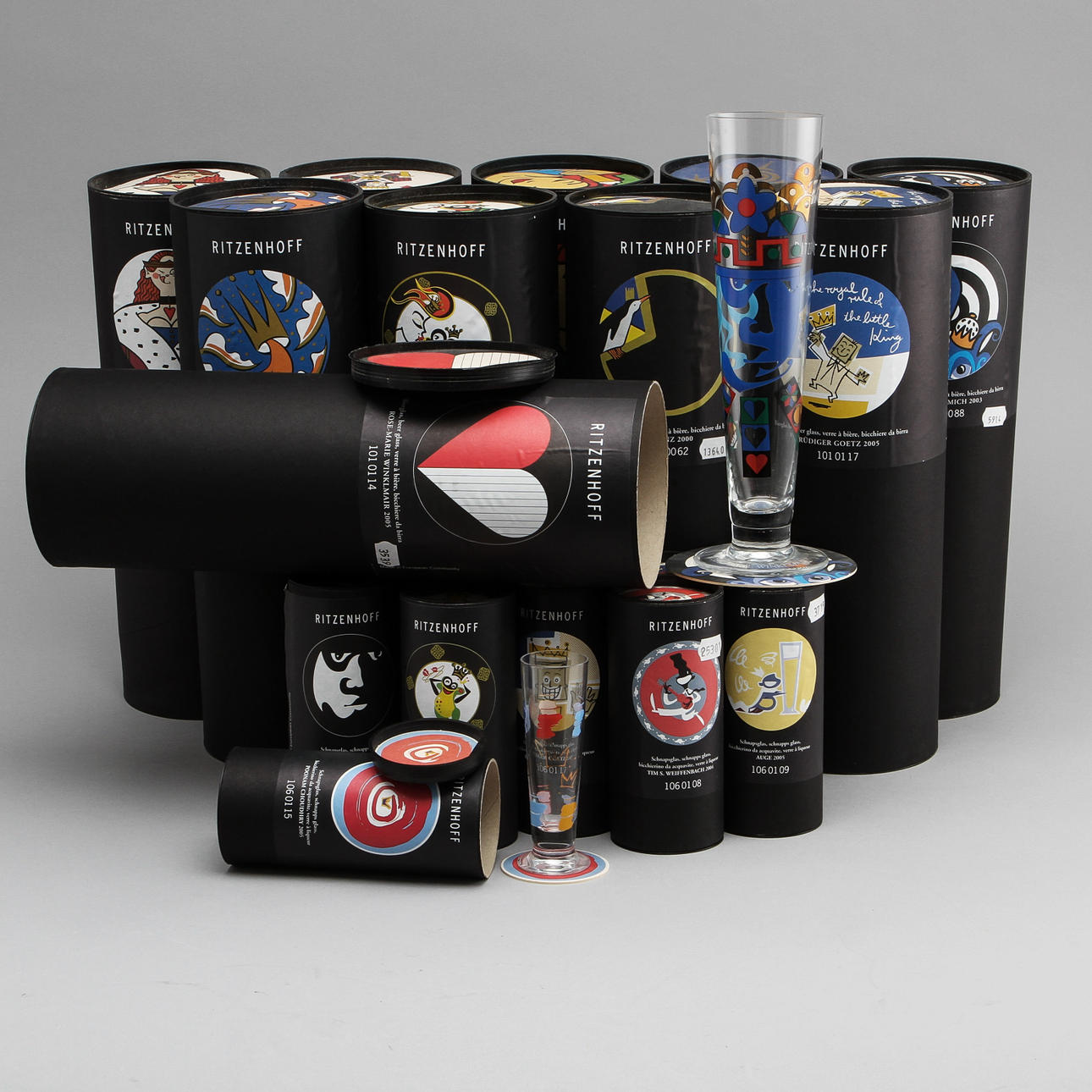 ÖLGLAS, 10 st samt SNAPSGLAS, 11 st, Ritzenhoff.