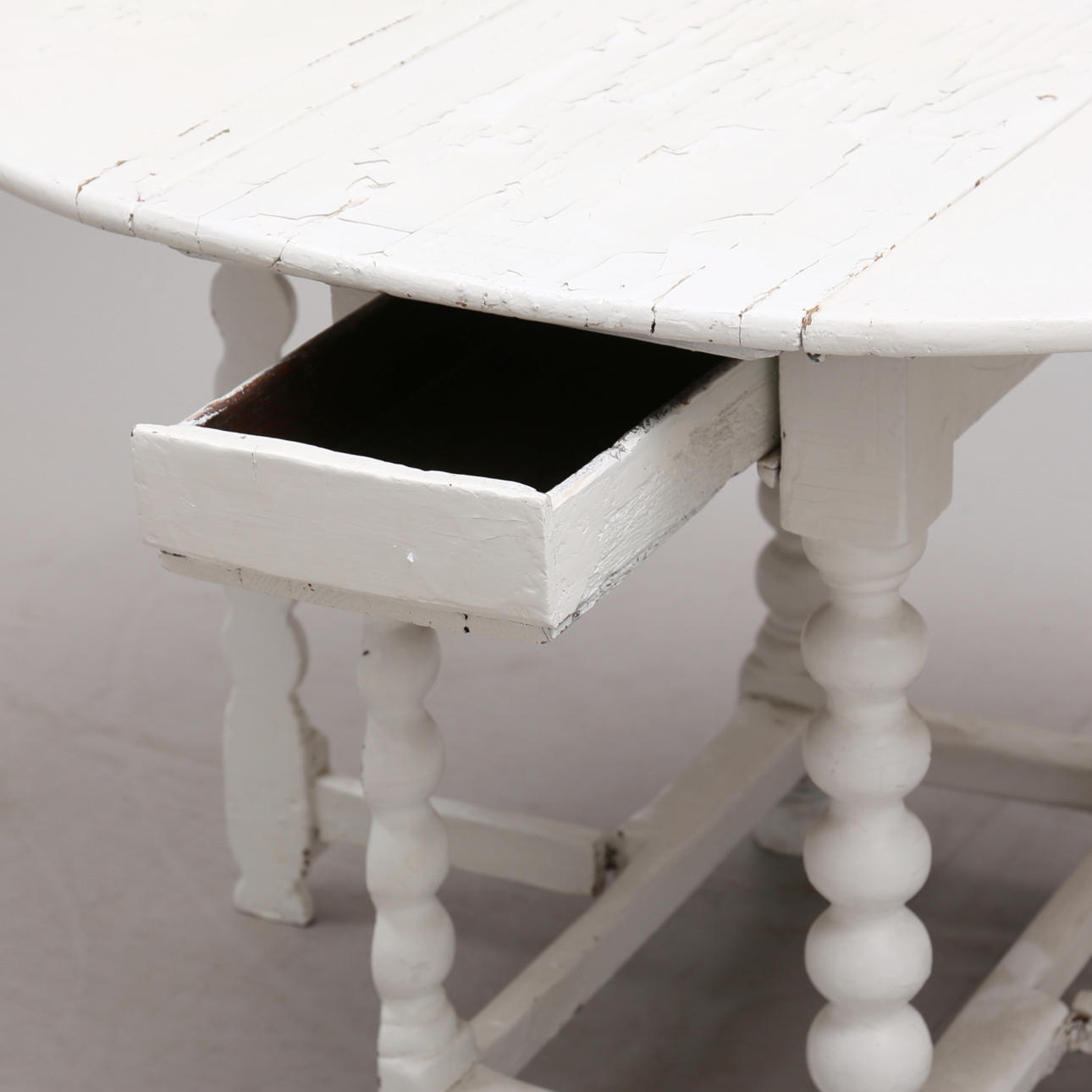 FOLDING TABLE / SLAG TABLE with drawer, 19th century. Furniture ...