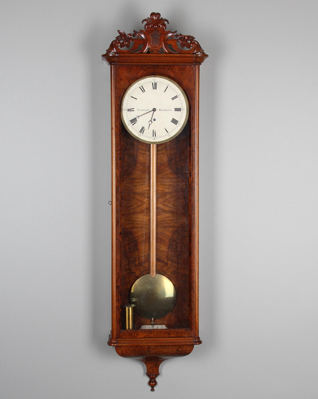 LODREGULATOR, nyrenässans, ca 1880. Urtavla märkt Linderoth, Stockholm.