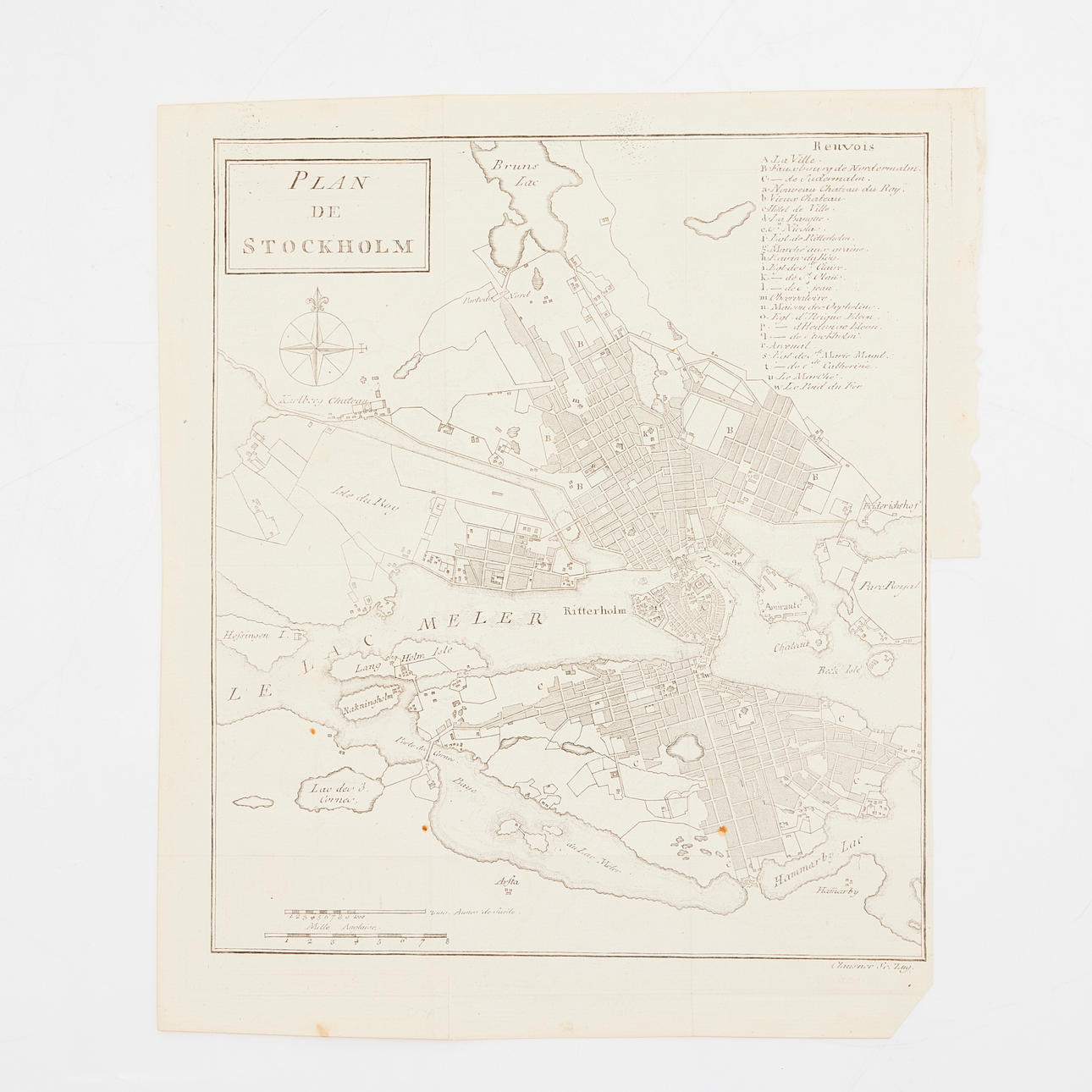 PLAN VON STOCKHOLM, CLAUSNER, um 1790.