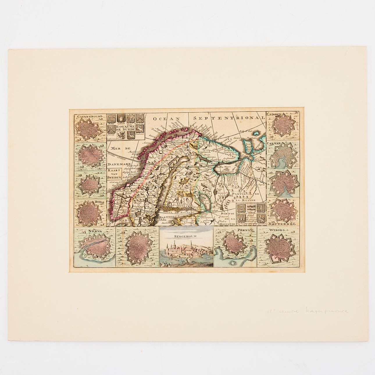 KAART VAN SWEDEN, about 1750.