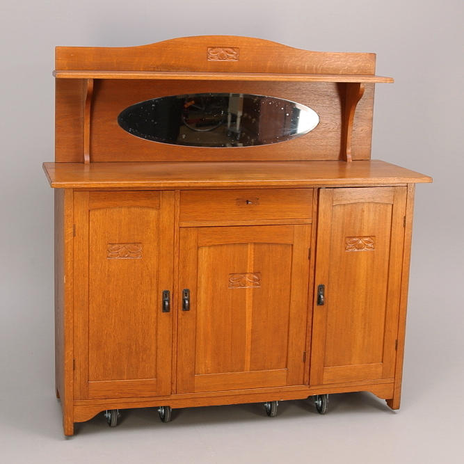 SPEGELSKÄNK, ek, jugend, tidigt 1900-tal.