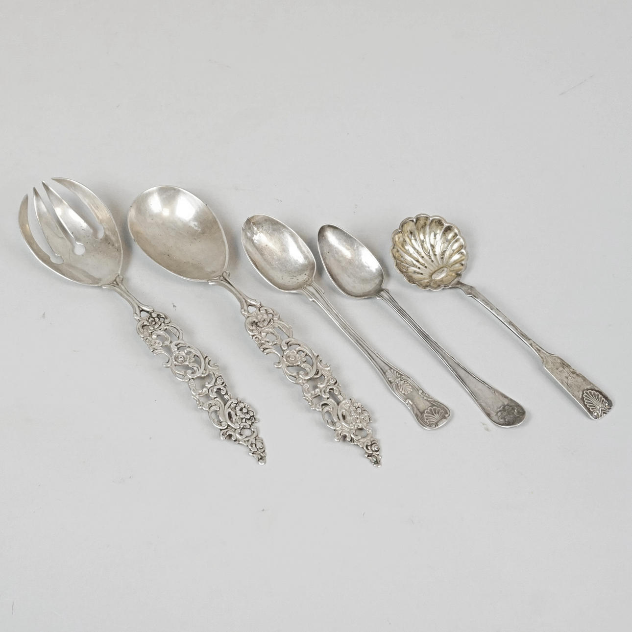 CUBIERTOS PARA ENSALADAS, STRUTTERS, 2 CUCHARILLAS, plata.