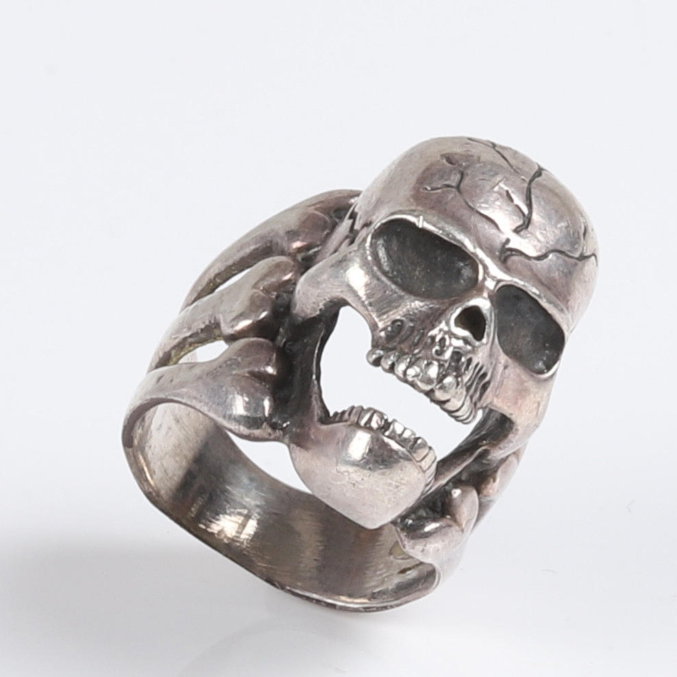 RING, Silver, Dödskalle.