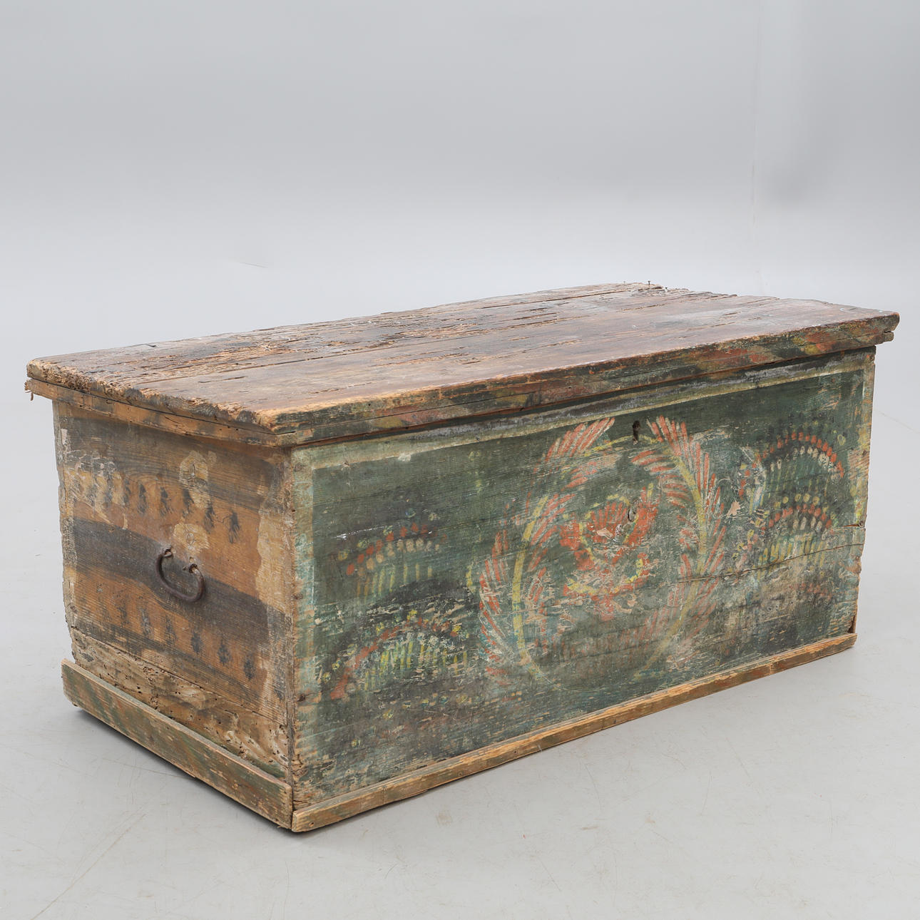 COFFIN, 18th century original painting.