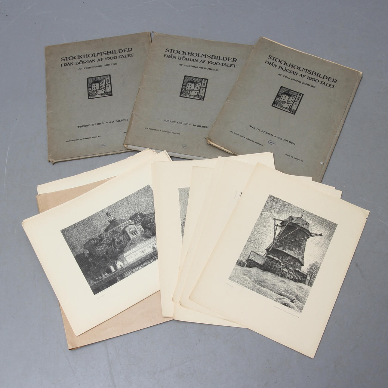 GRAFIKMAPPAR, 4 st, Ferdinand Boberg, P.A Norstedt & söner, 1900-tal.