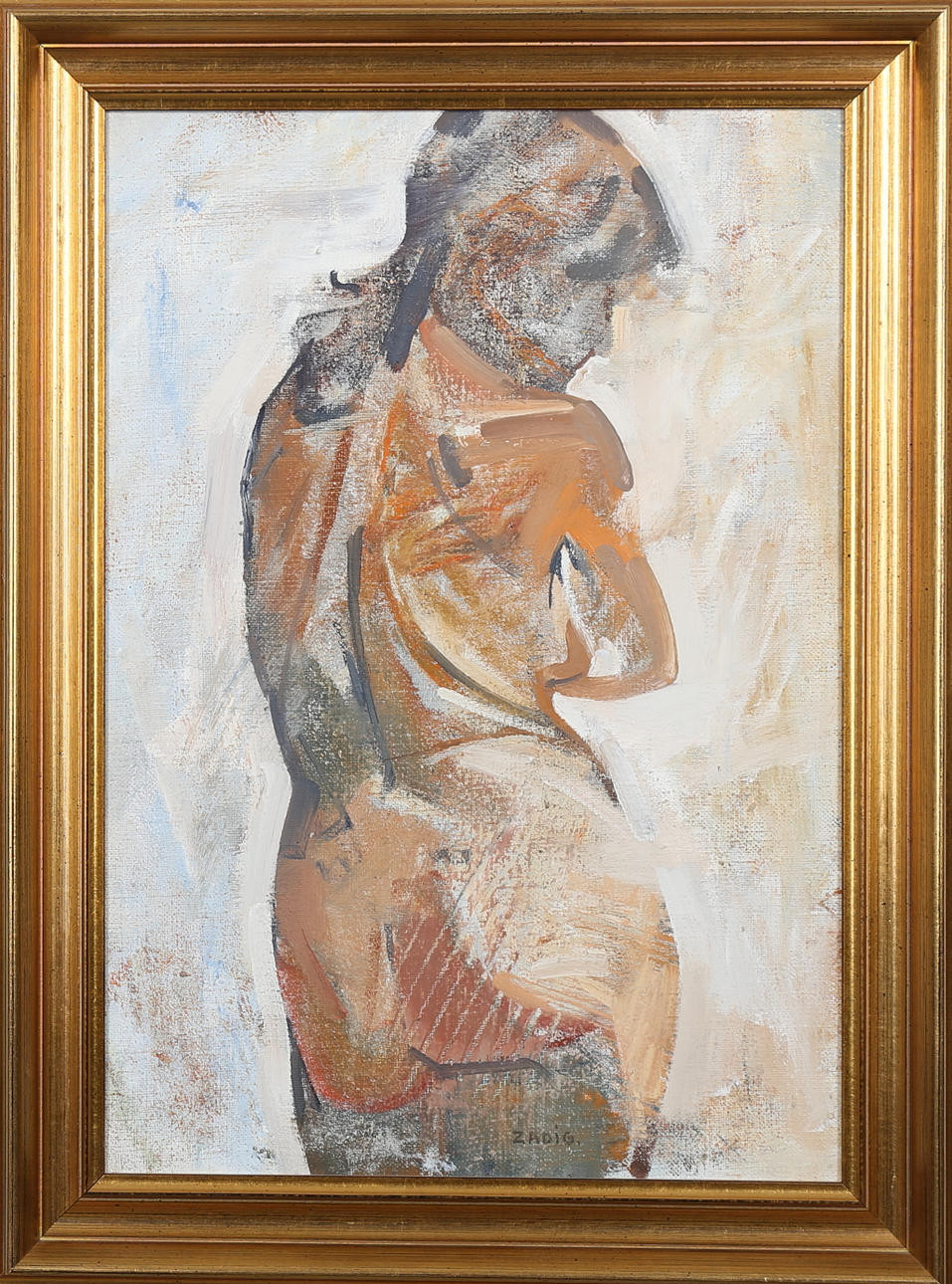 JACQUES ZADIG. Modell i motljus II, olja på duk, signerad Zadig.