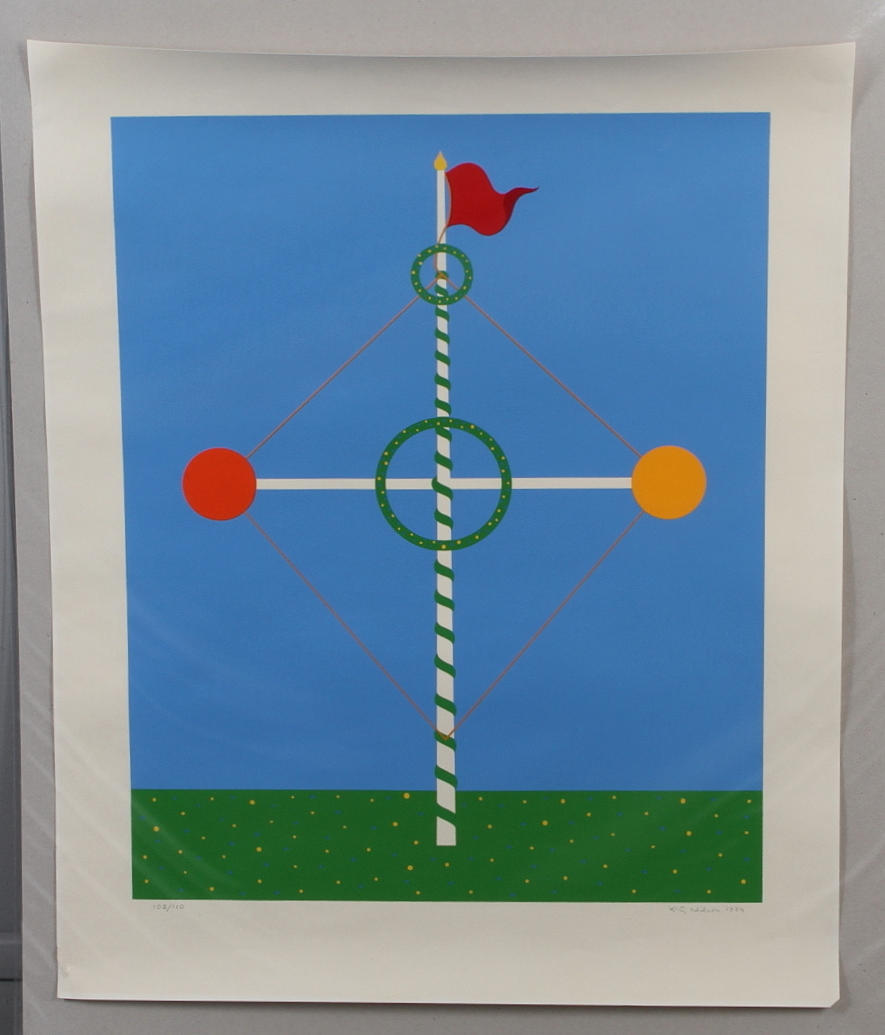 KARL GUSTAF NILSON. midsommarstång, litografi, signerad samt daterad 1974.