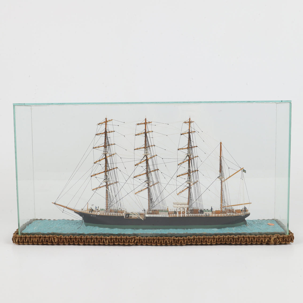 SHIP MODEL ASSEMBLY, wood/glass/plaster, 1900s.