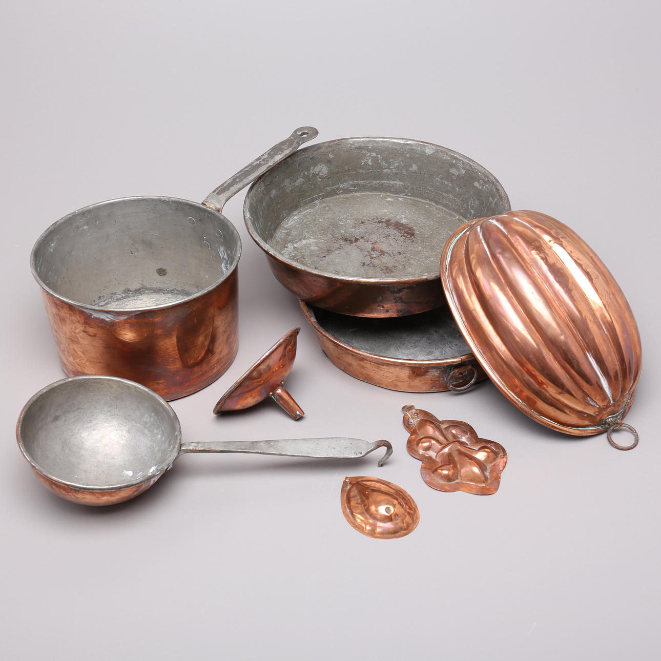 COPPER OBJECTS, 8 parts, including ALADAB FORM.
