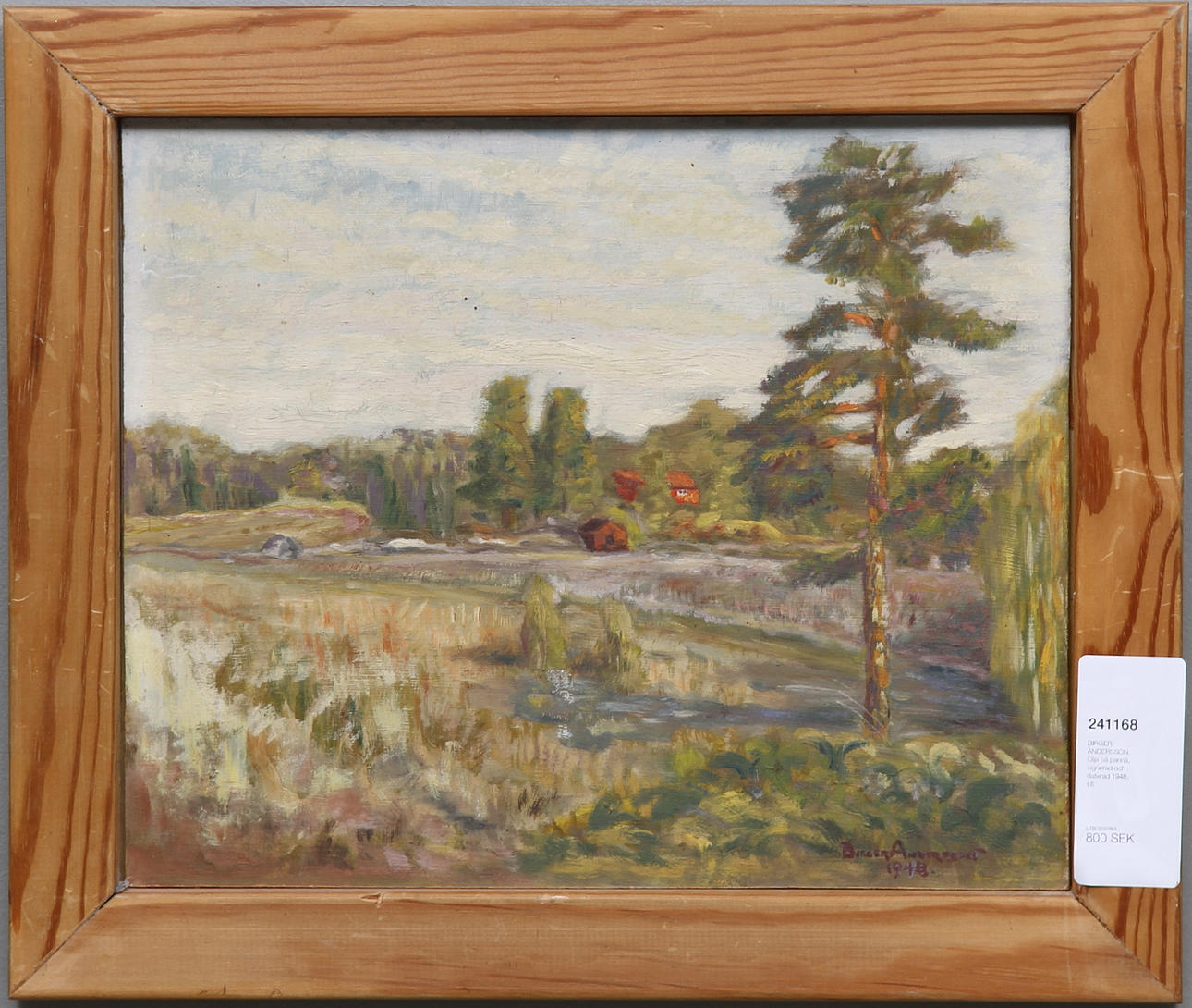 BIRGER ANDERSSON. Oil on Board, signed and dated 1948.