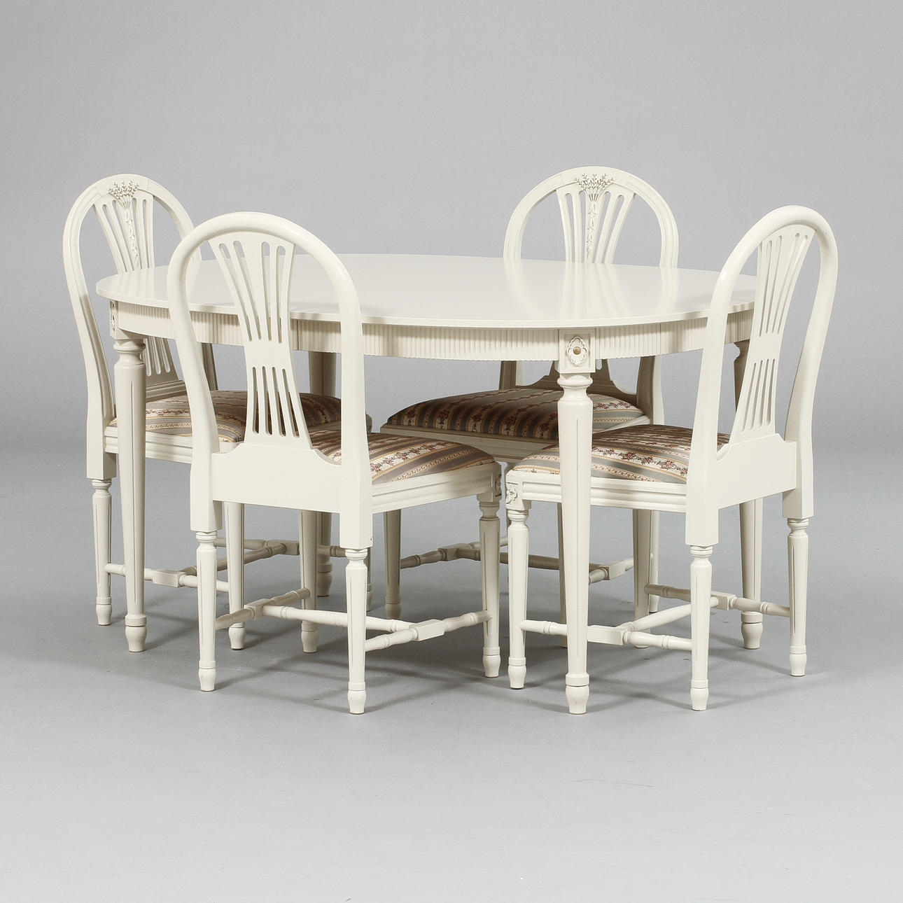 MATGRUPP, gustaviansk stil, 5 delar, 1900-tal.